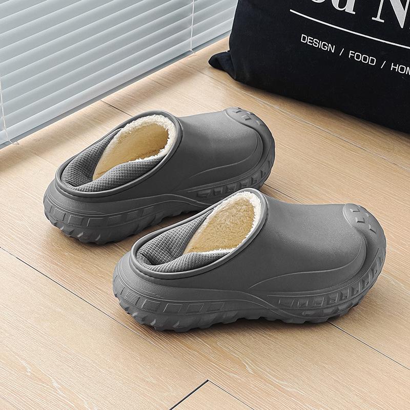 Winter new thickened heightening cotton shoes non-slip niche velvet outdoor cotton slippers men's shoes large size
