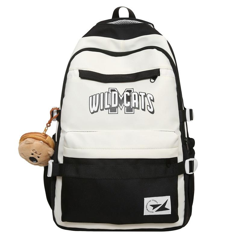 

Женский школьный рюкзак для учеников средней школы, большой вместимости, с контрастной расцветкой, дорожный рюкзак для мужчин чёрный