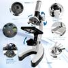 Microscope for Children, Elementary School Students, 100-1200x Magnification, Biological Microscope for Beginners, with Japanese Instructions. Educati