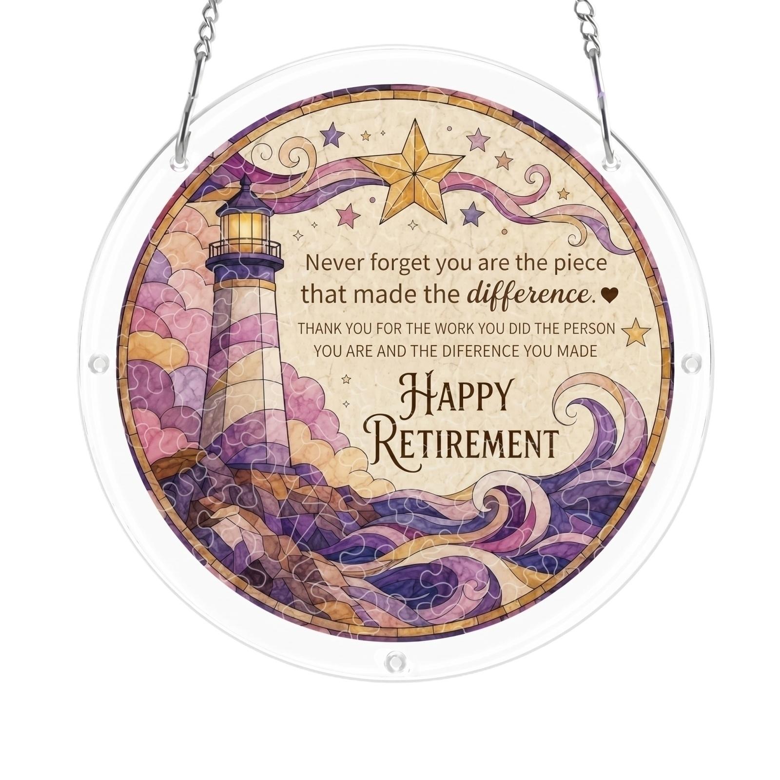 

Acrylic Puzzle Suncatcher Window Decoration Three Layer Single Layer 2mm 2D Design Lighthouse Retirement Message Hanging Ornament One Size