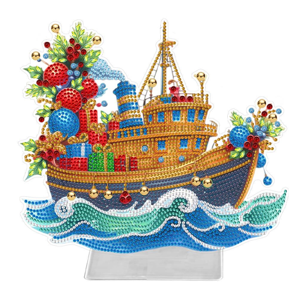 Christmas Acrylic Special Shape Igloo Diamond Painting Tabletop Ornaments Kit Rhinestones Desktop Ornaments for Adults Beginner