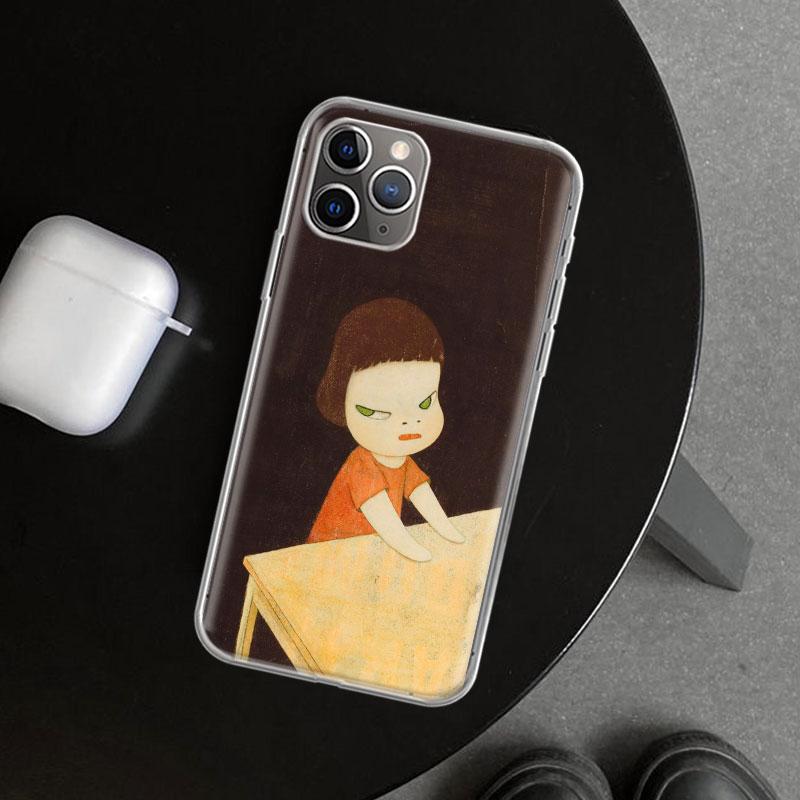 Y-Yoshitomo Nara Telefoonhoesje Cover voor iPhone 11 12 13 Mini 14 15 Plus 16 Pro Max 17 Air 7 8 + SE Kunst Gepersonaliseerde Fundas 11 12 13
