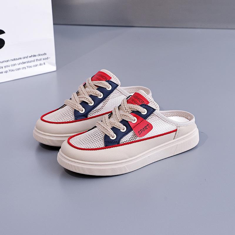 Outer Wear Breathable Semi-cool Slippers Women 2025 Internet Celebrity Korean Version of Versatile Flat Casual Shoes Mesh Women's Shoes KT-283