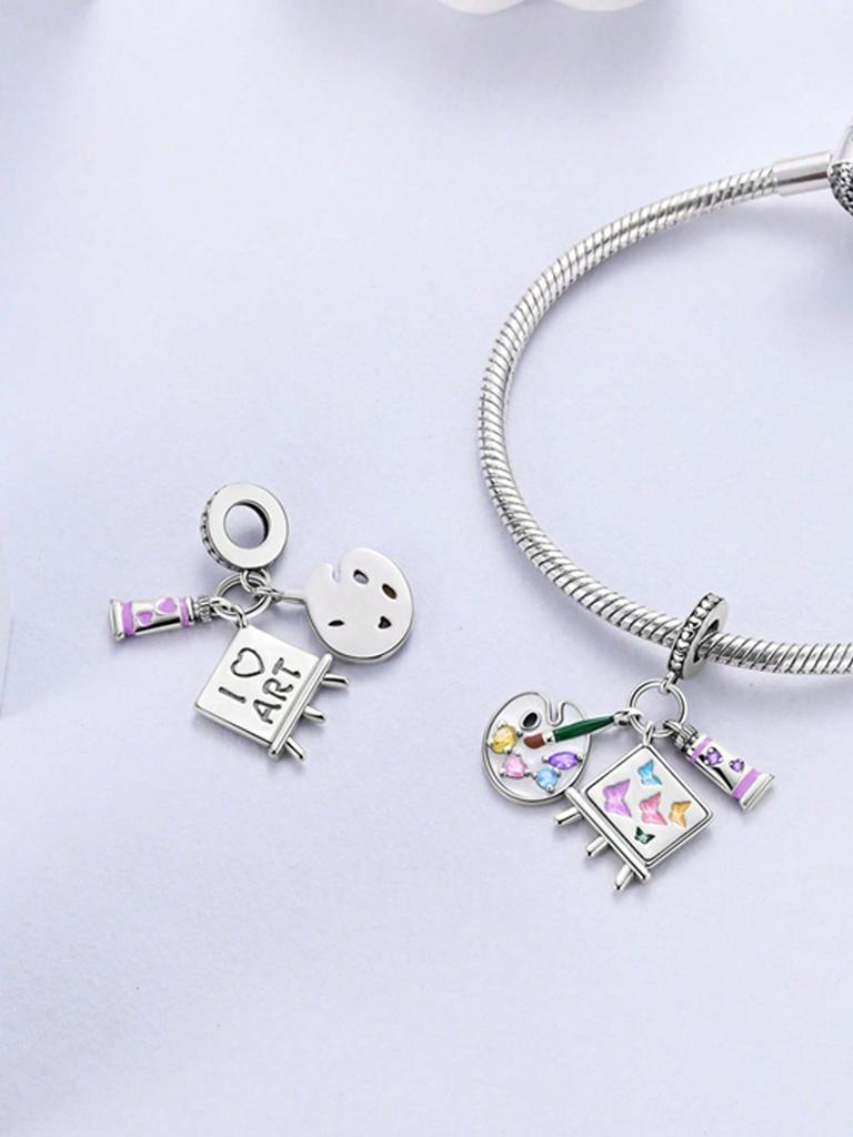 Charms Plata Artistic Painting Camera Pos Beads Copper Plated Fit Copperoriginal Bracelet For Jewelry Making Diy Charm
