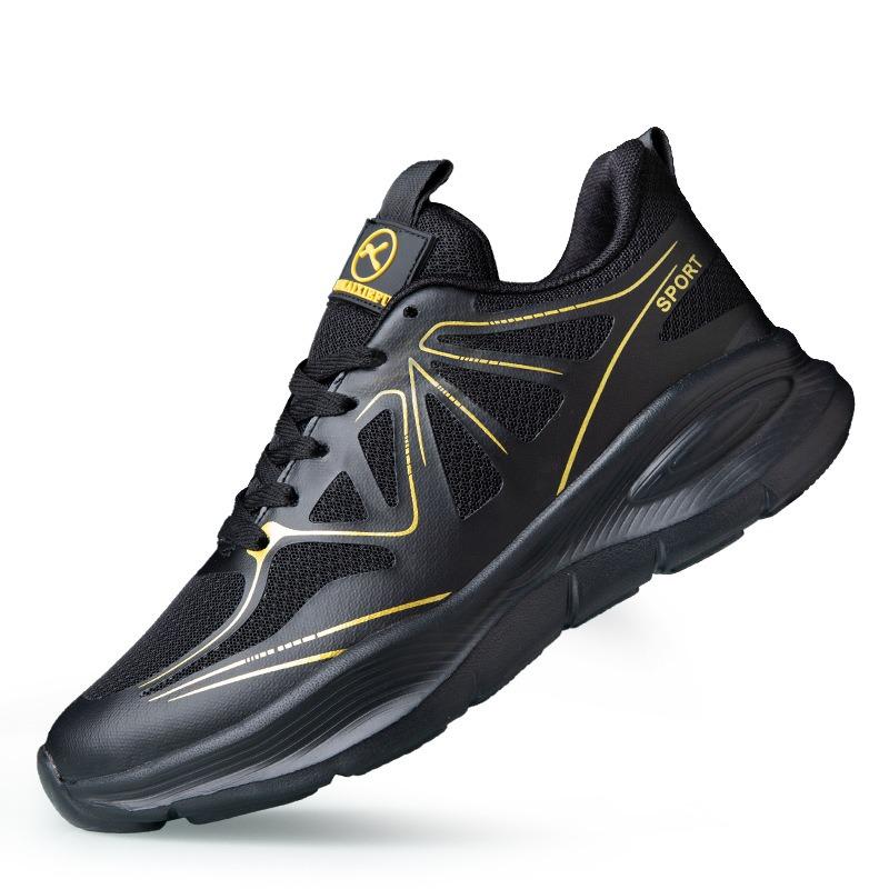 

Men s Breathable Mesh Casual Sports Sneakers Non Slip Lightweight Running Shoes 44 золотий
