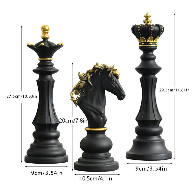 Nordic chess ornaments chess set king war horse queen soft art resin crafts for gift  birthday