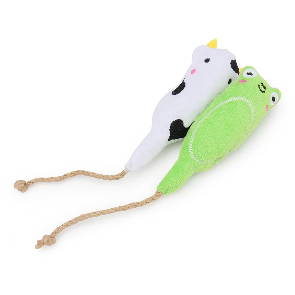 4pcs Funny Animal Cat Toy Plush Simulation Catnip Sounding Interactive Rope Pet Toys