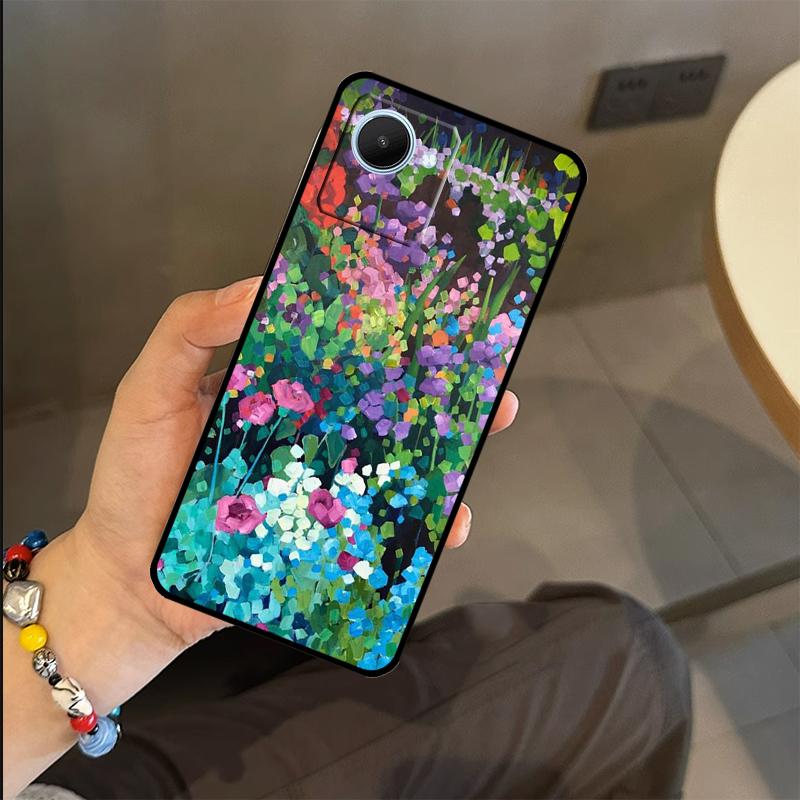 Buntes Blumenmalerei Kunstetui Für Realme C63 C61 C55 C51 C53 C25 C65 C67 C71 C75 GT6 GT7 Pro 11 12 13 14 15 Pro Plus