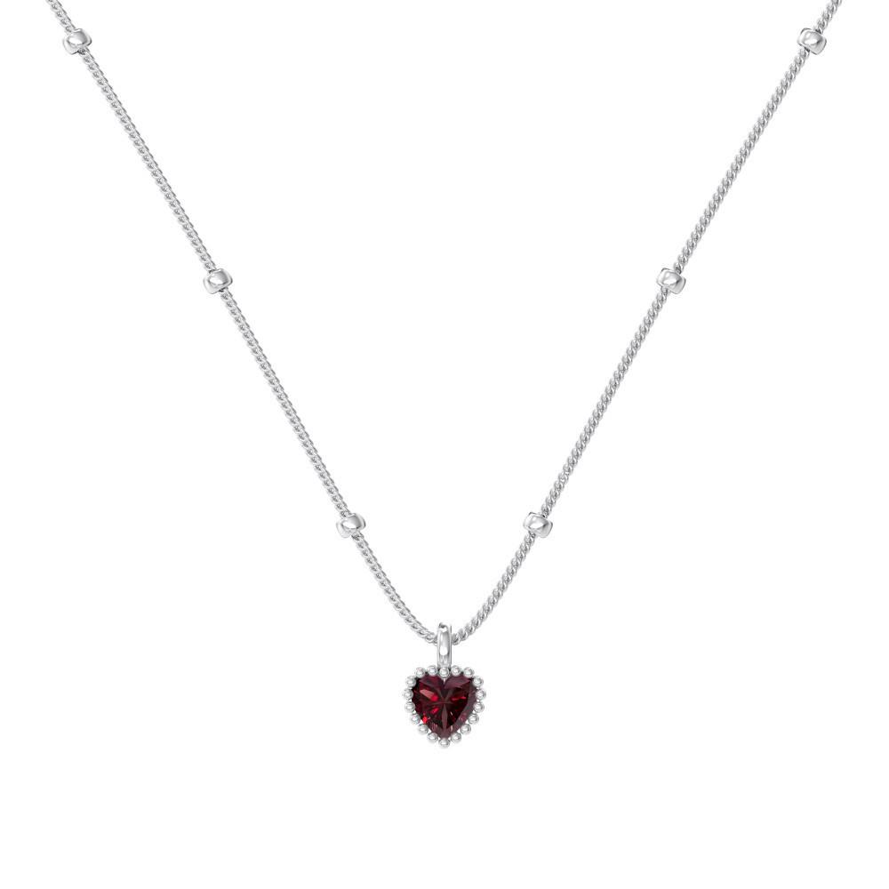 Xiaohongshu S925 Sterling Silver Love Heart Pendant Necklace - Light Luxury Christmas Series