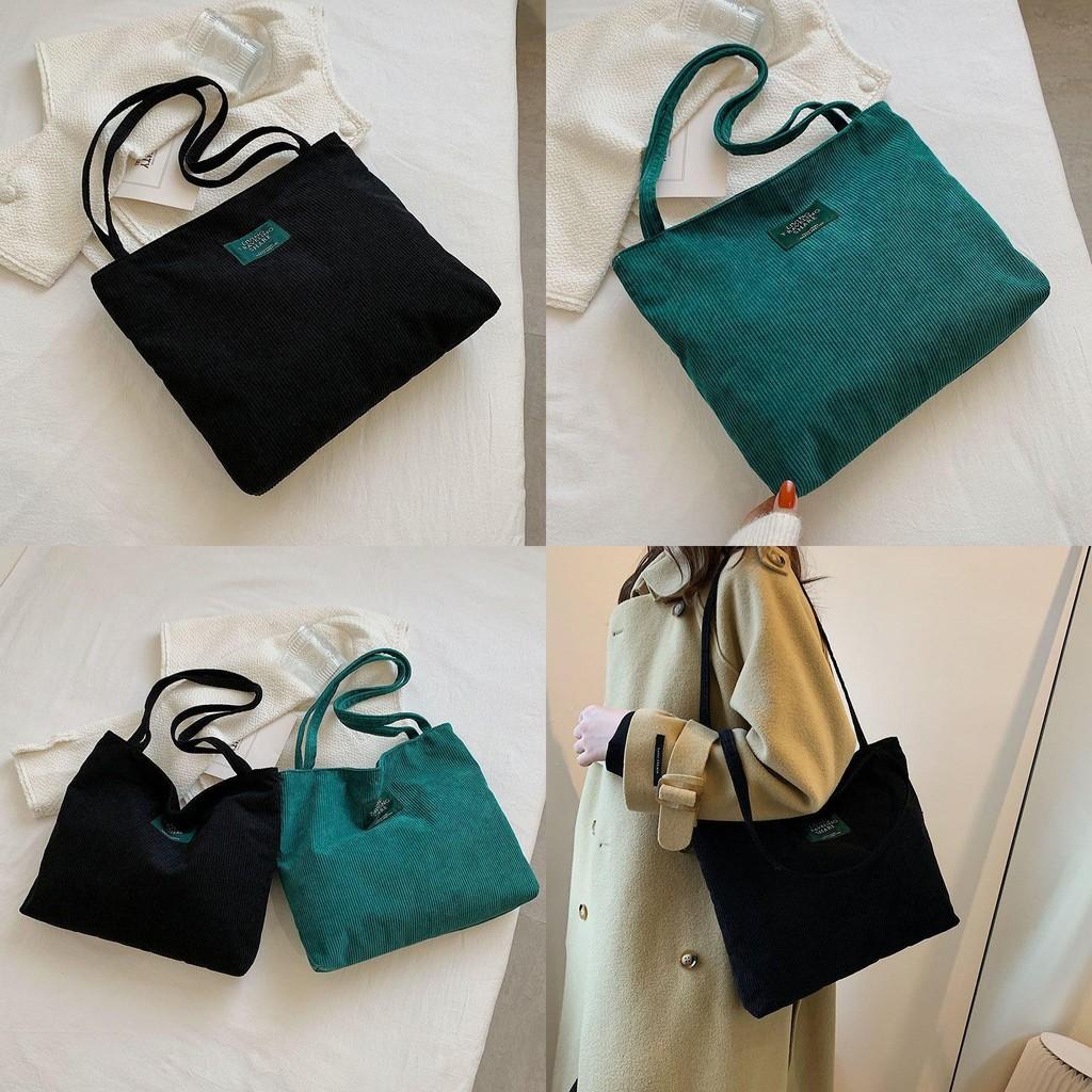 Stylish Corduroy Large Capacity Shoulder Bag For Women Perfect For School And Daily Use