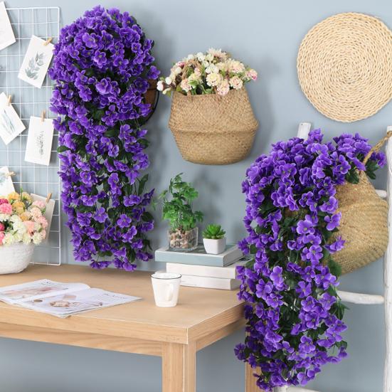 Outdoor Artificial Fall Fake Flowers Hanging Vines UV Resistant Faux Flowers Realistic Look Home Garden Decor