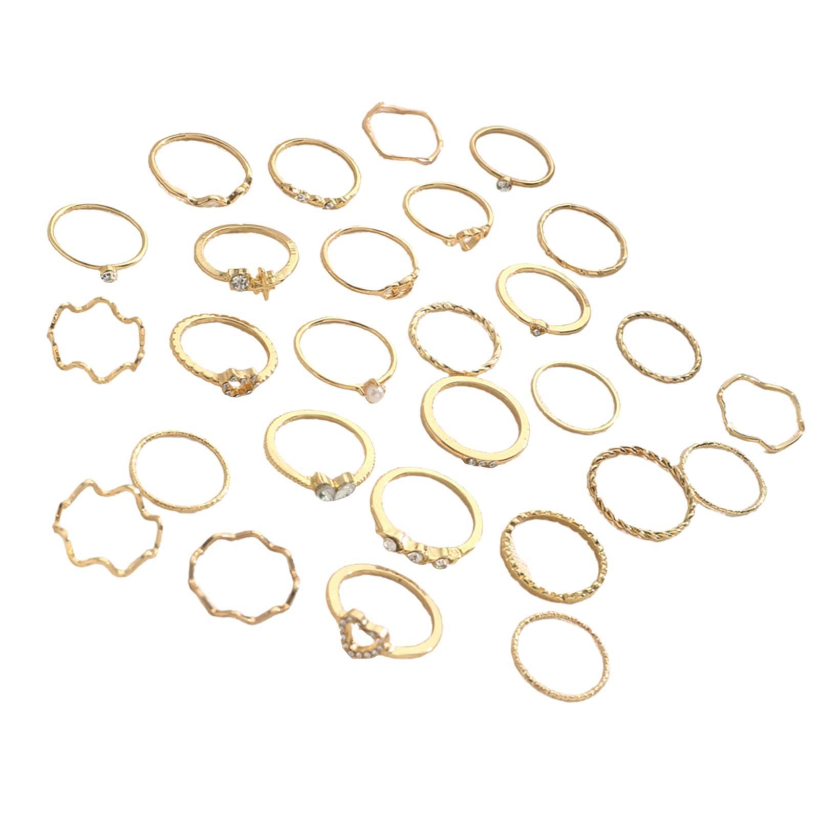 

Элегантные стильные развевающиеся кольца из 28 предметов с акцентом в виде сердца, портативный аксессуар для повседневной носки и особых случаев золотой
