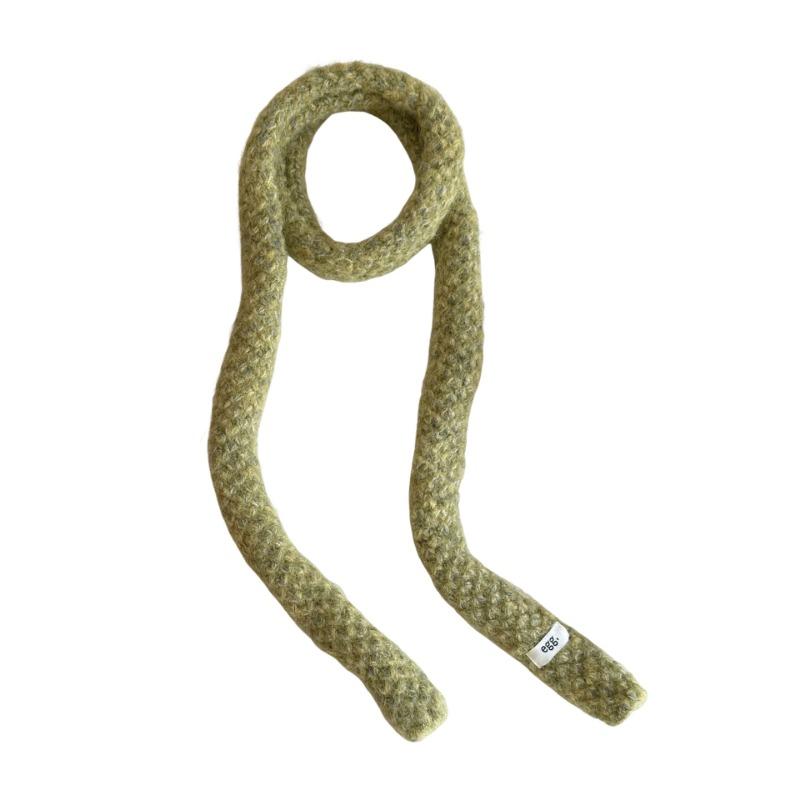 Knitted scarf atmosphere new versatile high-end neck protection scarf soft waxy thin small baguette scarf