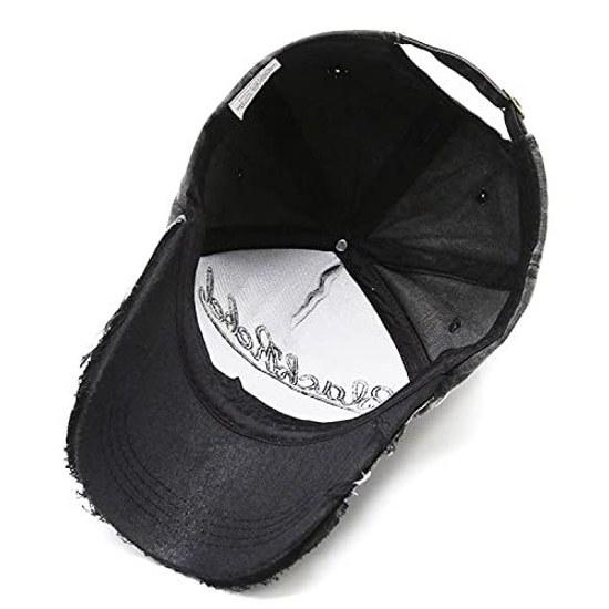 YAYAMIYA Hat Womens Mens Cap Baseball Wide Brim Embroidery Distressed Western Style Sun Protection Unisex Cool Outdoor Fathers Day Gift Ideal Hiking