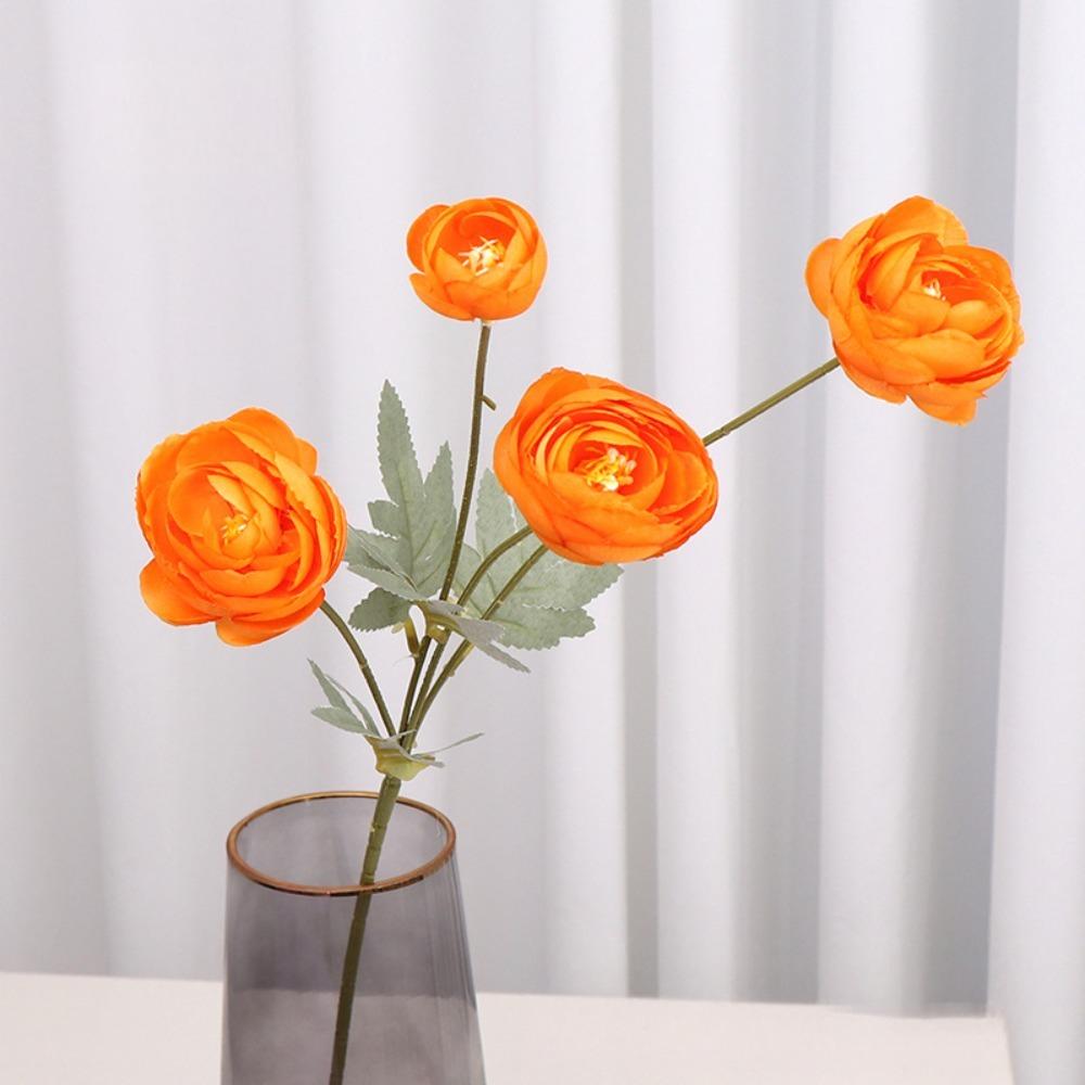 4 Heads Artificial Lotus Rose & Tea Rose Fake Flowers Wedding Floral Material Party Decoration Bridal Bouquet Photo Props Faux