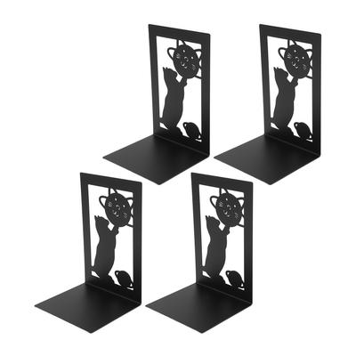 4Pcs Metal Book Ends Orderly Storage Arbitrary Adjustment Smoother Edges Anti Static Bookends Decorative for Home