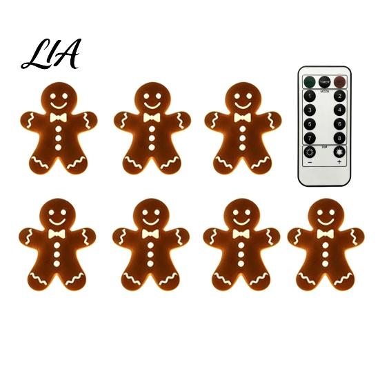 Christmas Atmosphere Ambient Light 7PCS Wooden Wall Lights, Warm LED Backlight Glowing Silhouette Decorative Elk Figures Pendants, Rustic Style