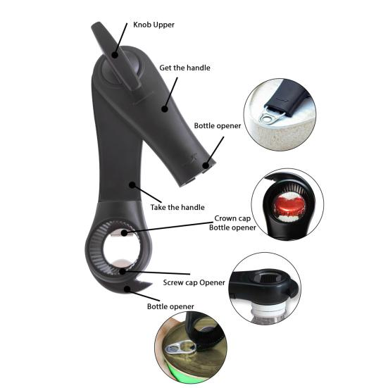 Can Opener Multi-Function Can And Bottle Opener Ergonomic Handle Kitchen Tools for Camping Travel Use
