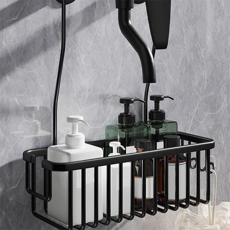 Bathroom Shower Storage Rack Aluminium Punch-Free Bathroom Hanging Basket Shower Room Shampoo Holder Toilet Organizer