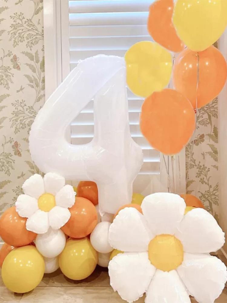 Gänseblümchen Luftballon Set Aluminiumfolie Wiederverwendbar Party Dekoration Luftballons für Babyparty Hochzeit Geburtstag