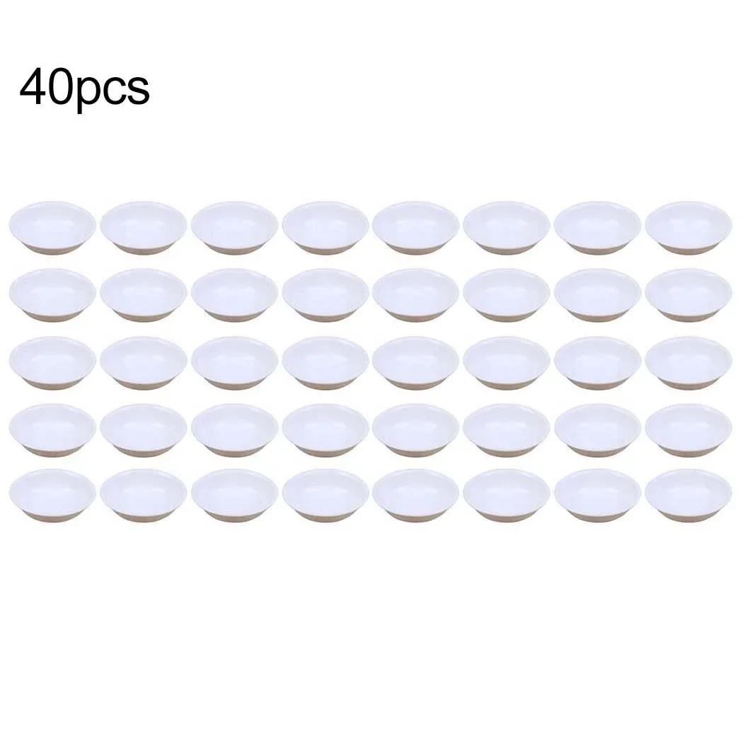 40pcs Small Plastic Dipping Sauce Bowls for Restaurants Bars Kitchen White Dipping Bowls Bulk Soy Sauce Dishes Set