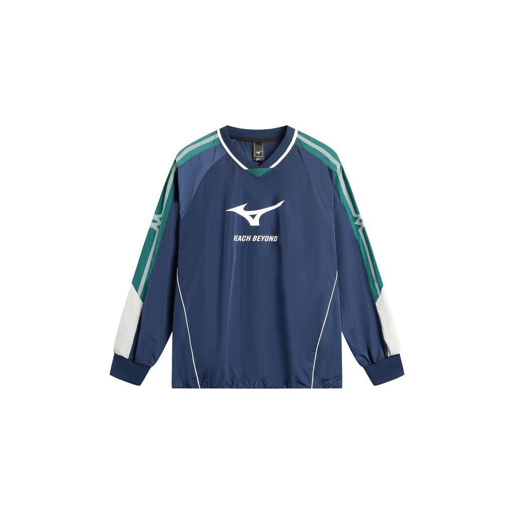 Mizuno Modisches Bequemes Pullover Langarm Sweatshirt Unisex Sweatshirt Wind-Speed-Blau K2CE53Y326