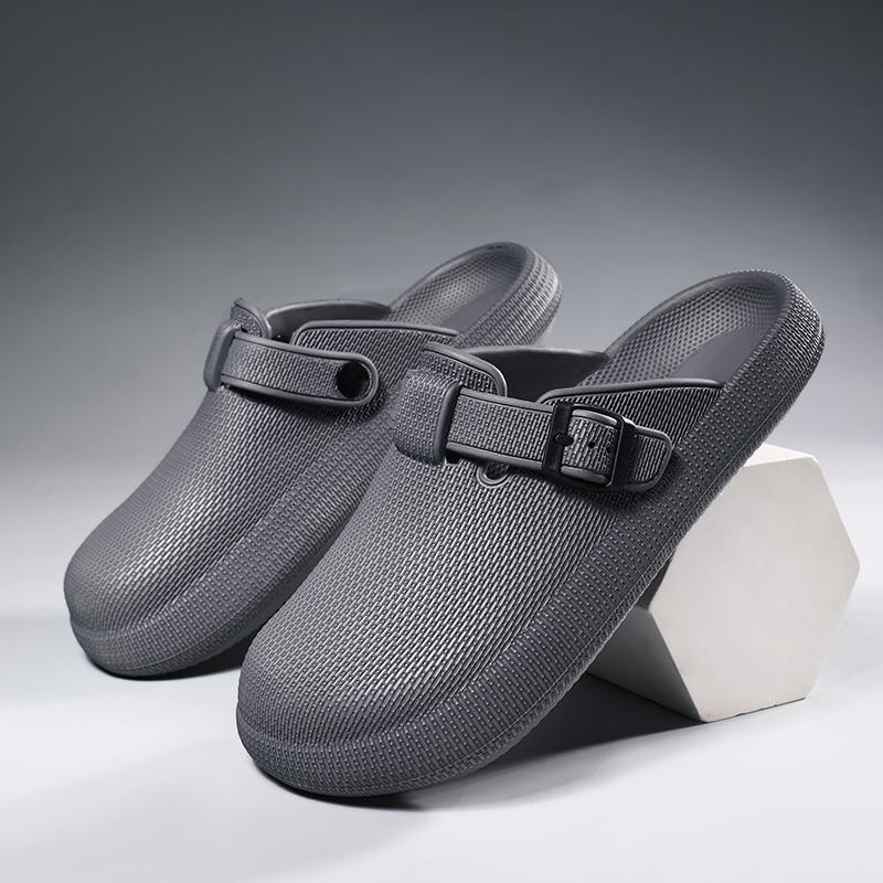 Fashion Toe Cap Men Slippers Anti-Skid Men Half Shoes Lightweight Eva Kitchen Shoes Cozy Chef Shoes Male Sandals Wholesale DropShipping