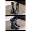 Autumn New Vintage Embroidered Mid-cut High Boots