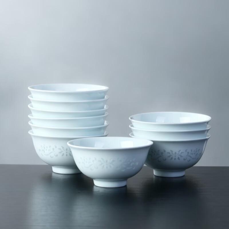 Jingdezhen Underglaze Celadon Ceramic Rice Bowl Set