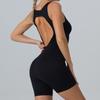 Women's Tight Yoga Clothes, Hip Lifting And Beautiful Back Fitness Clothes, Short Seamless Vest Jumpsuit