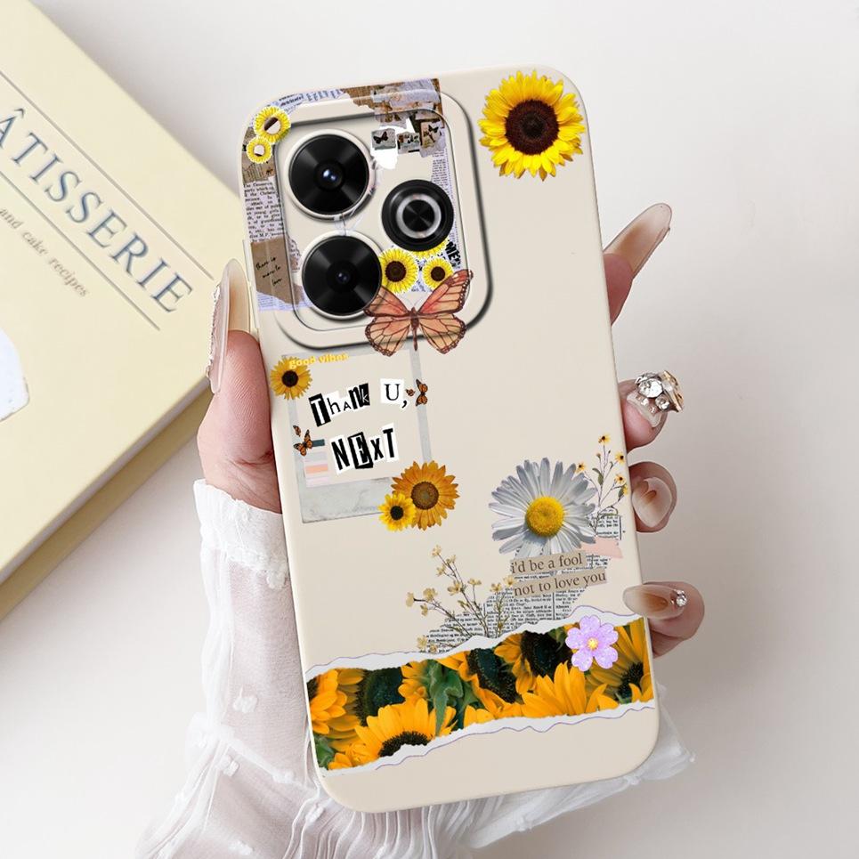For Xiaomi Redmi 13 4G 5G Back Cover On Redmi13 5G Coque Funda Flower Butterfly Women Fashion Phone Case Liquid Silicone Shell