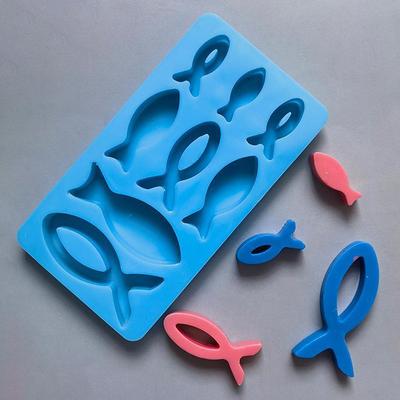 Molde de Silicone Chocolate Gummy DIY Formato de Peixe Decoração de Bolo Utensílios de Cozimento