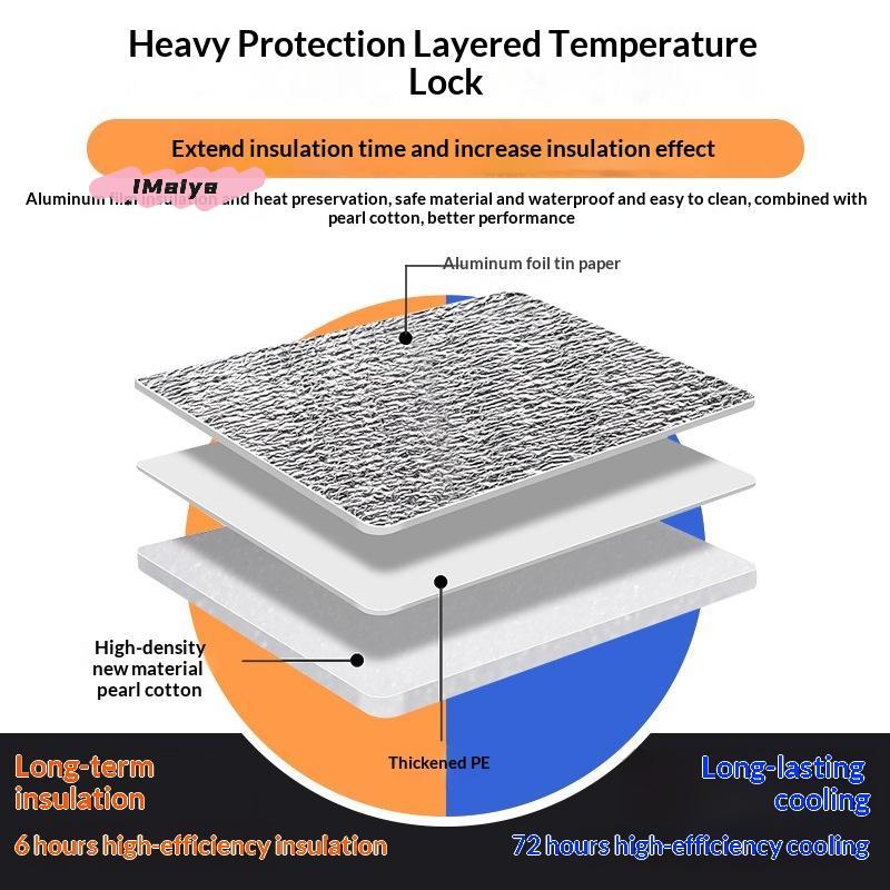 M-Aluminum Foil Cooler Bag Insulation Folding Picnic Portable Food Thermal Packing Bag Food Delivery Drink Carrier Insulated Bag