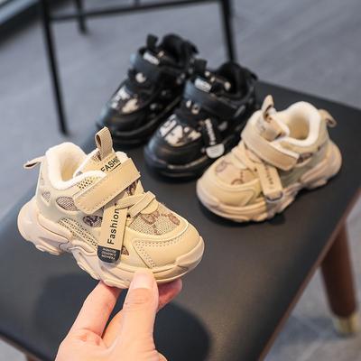 Vintage Fashion Baby Toddler Shoes Winter Children's Sneakers Velvet Cotton Shoes Soft-soled Baby Shoes