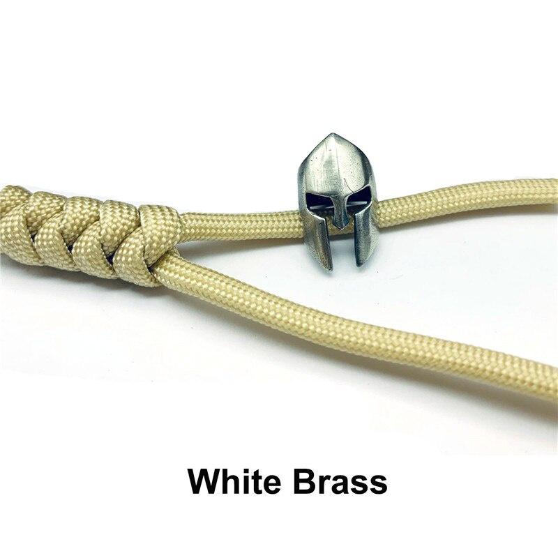 Available Brass Spartan Warrior Helmet Umbrella Rope Knife Bead Jewelry DIY Keychain Lanyard Accessory EDC Tool Pendant