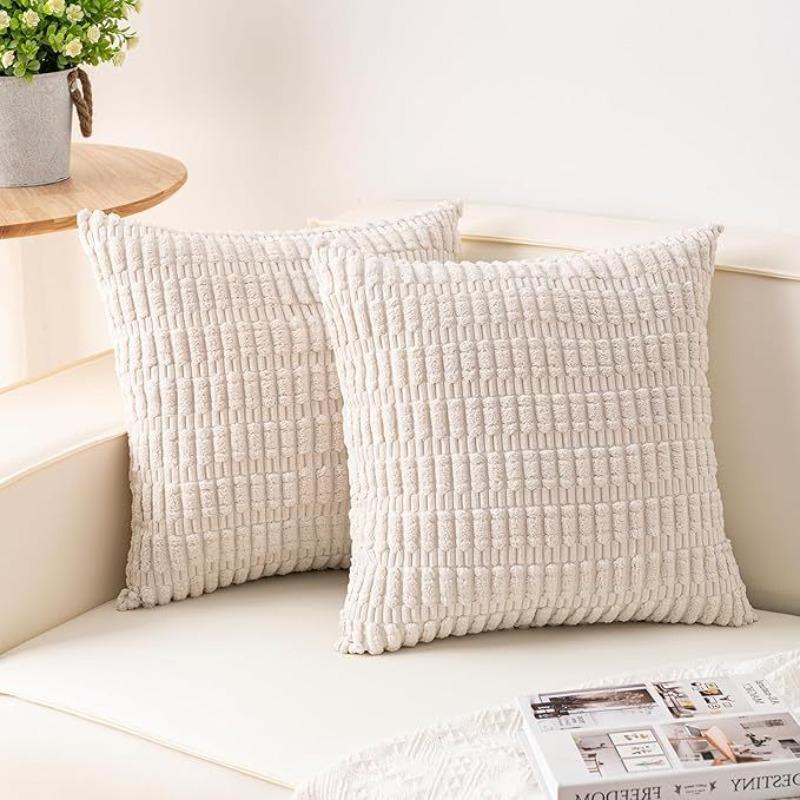 Soft Throw Pillow Covers Knitting Fur Solid Color Sofa Cushion Cover Waist Pillow Case Pillow Case Protector Office Sofa