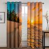 Shoreline Highway Blue Sky White Clouds Scenic Curtains 2 Panel Free Shipping Modern Living Room Bedroom Home Decor Curtains
