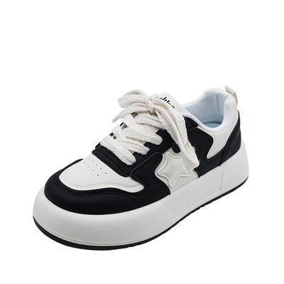 Wht Shoes New Vintage Skateboard Shoes Women's Thick Bottom Color Matching Women's Casual Shoes Bread Shoes