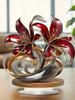 1 Piece of 2D Bohemian Red Lily Desktop Decoration, Versatile Home/office/caf É Decoration,
