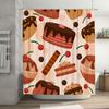 Colorful Dessert Pattern Shower Curtain for Bathroom Decoration Modern Style Home Accessories Wall Hanging Waterproof Fabric Cov