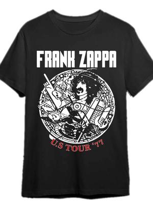 Frank Zappa US Tour '77 Graphic T-Shirt 100% Cotton O-Neck Short Sleeve Summer Casual Mens T-shirt Streetwear - Men's Summer ...