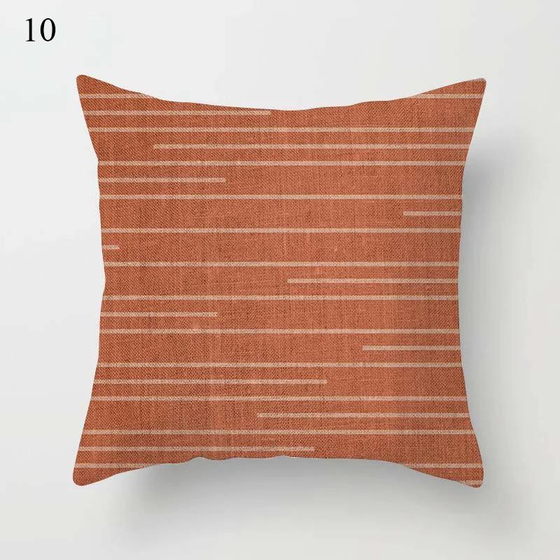 Brown Series Modern Simple INS Pillowcase Square Sofa Pillow Cover Striped Lattice Cushion 45*45cm