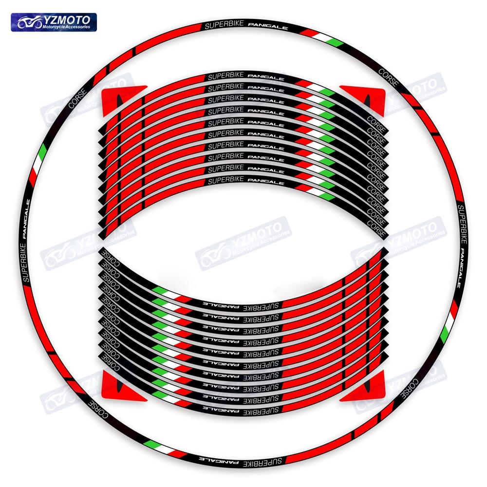 For V4 1199 899 1098 848 1199 1198 1299 Motorcycle 17 Inch Racing Wheel Sticker Decal Reflective Hub Rim Decorative Stickers