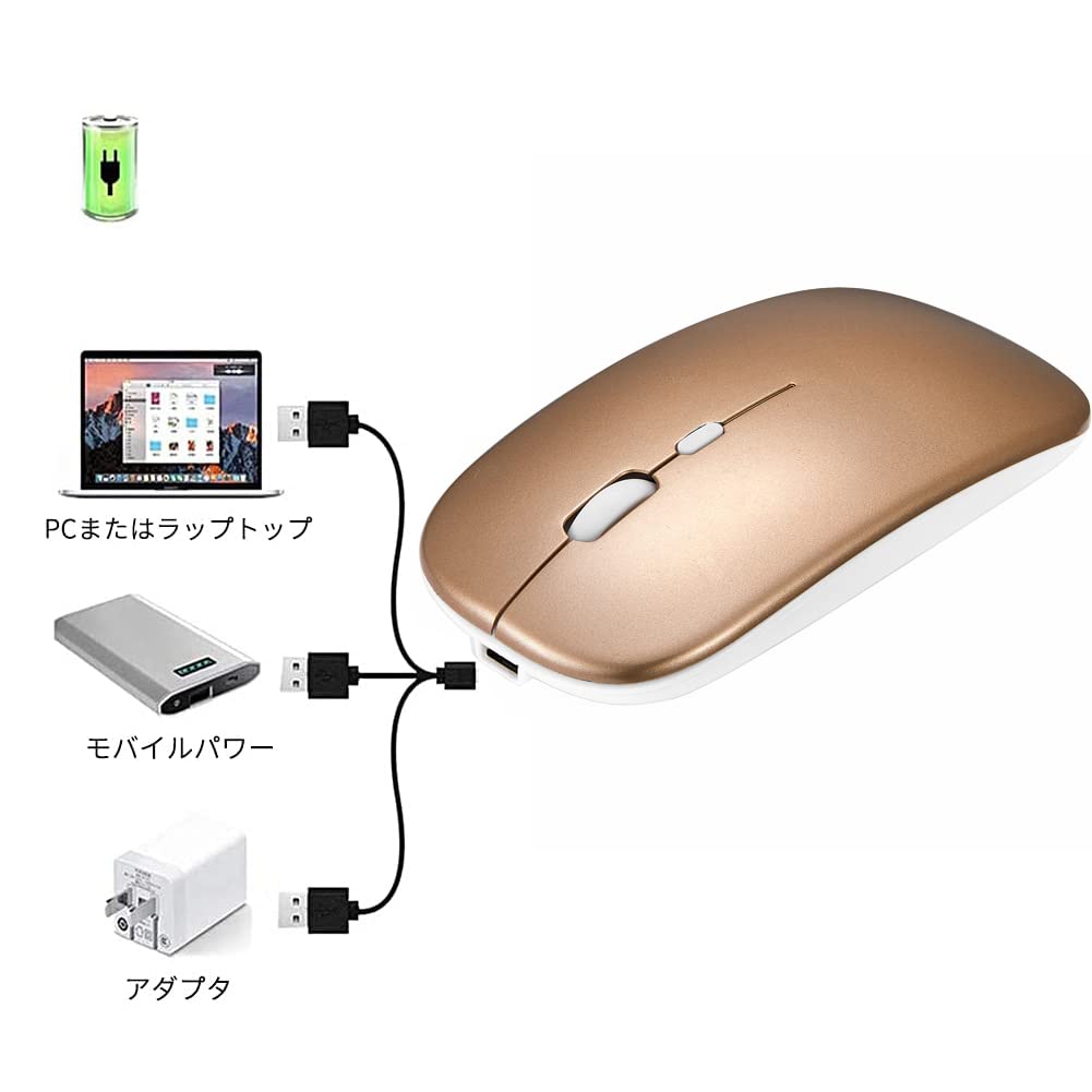 Bluetooth 5.1 Dual-Mode Wireless Mouse, 2.4G Mouse, Rechargeable, Silent, Energy-Saving, High Sensitivity, 3 DPI Modes, Supports Computers,