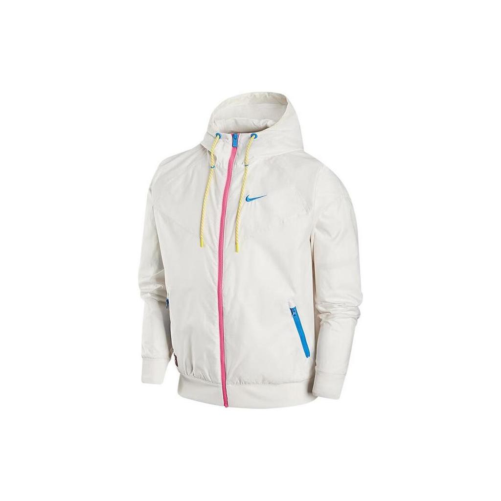 New Nike Woven Sports Hooded Windbreaker Jacket 'White' FJ7680-030