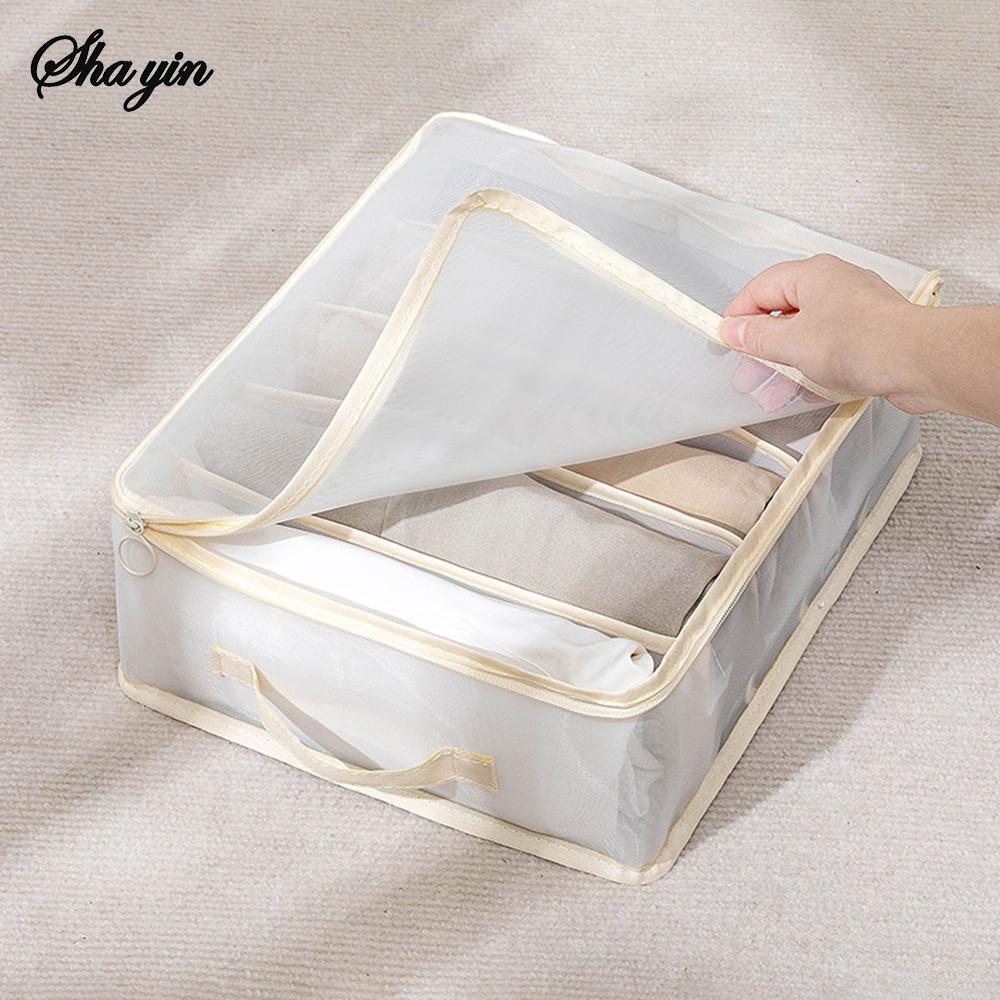 Mesh Clothing Storage Bag, Clothes Pants Underwear Sorting Wardrobe Drawer Layered Storage Box Sorting Box, Travel Luggage Bag