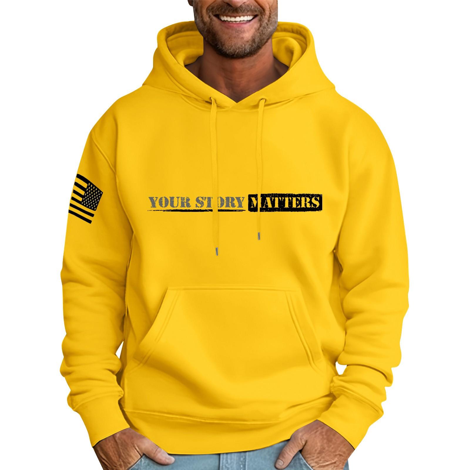 

Мужская свободная толстовка с капюшоном и принтом флага, мужская повседневная модная спортивная толстовка XXXXXXL жёлтый