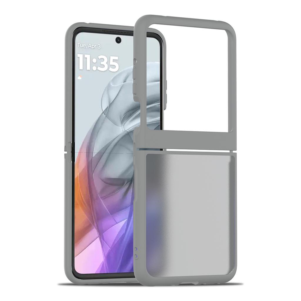For Motorola Razr 60 Silver Shield Skin Feel Phone Case 2-in-1 Anti Drop Oil Spray Phone Case