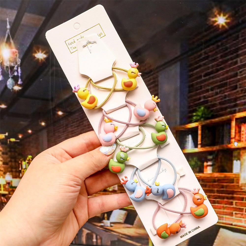 Cartoon Animal Flowers Princess Scrunchie Children Girls Kids Elastic Hair Rubber Bands Accessories Tie Hair Ring Rope Headdress