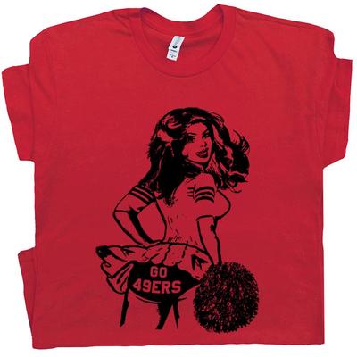 Go 49ers T-Shirt Vintage 49ers Shirt Football Cheerleader Retro Throwback Tee